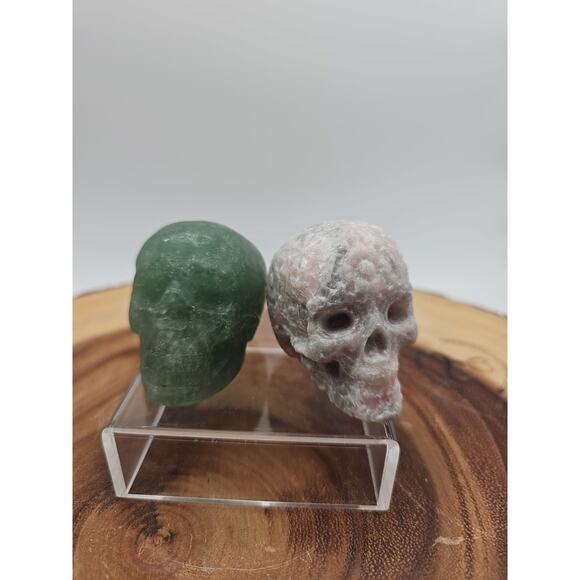 Pink Opal &Fluorite Skulls. .60lb 49mm - Picture 13 of 16